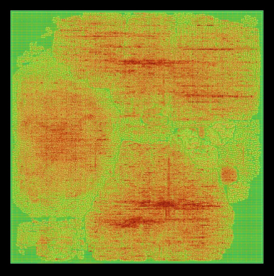 SecureQ-Core Congestion Heatmap — Routing-Dichte mit 0 DRC Violations